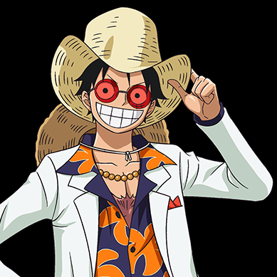 Luffy wearing straw hat PNG Image